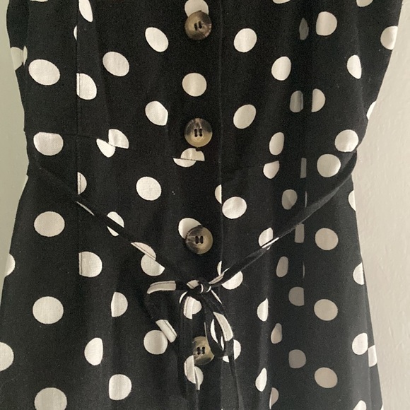 Miss Selfridge Polka Dot Button Down Midi Dress - Picture 3 of 5